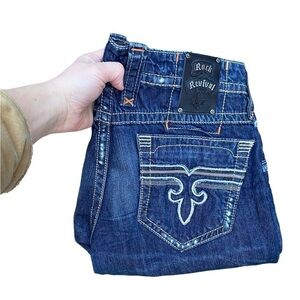 Rock Revival Embroidered Jeans Size 40 JIMI Blue